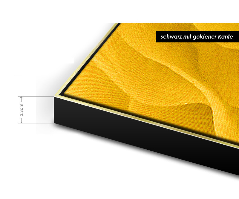 Musterstück Rahmenprofil Slim schwarz / gold - Standard Schattenfugenrahmen