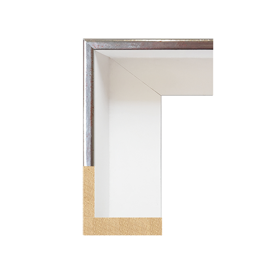 Schattenfugenrahmen Slim - Weiss / Silber - Standard