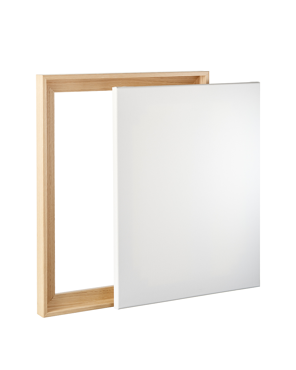 Keilrahmen im Set mit Schattenfugenrahmen Eiche Natur 30 x 30 cm