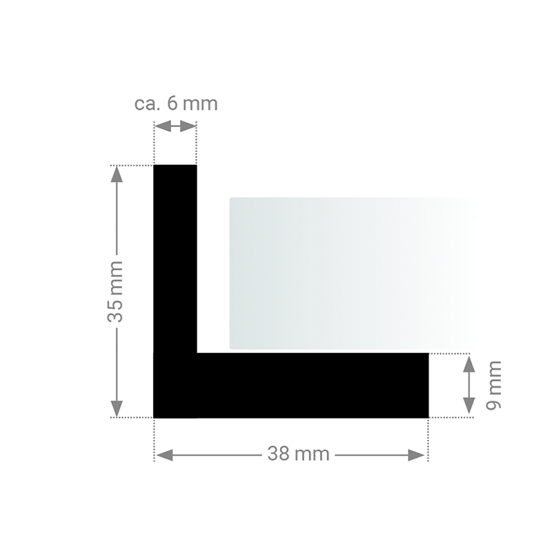 Schattenfugenrahmen Slim - Eiche Natur - Standard
