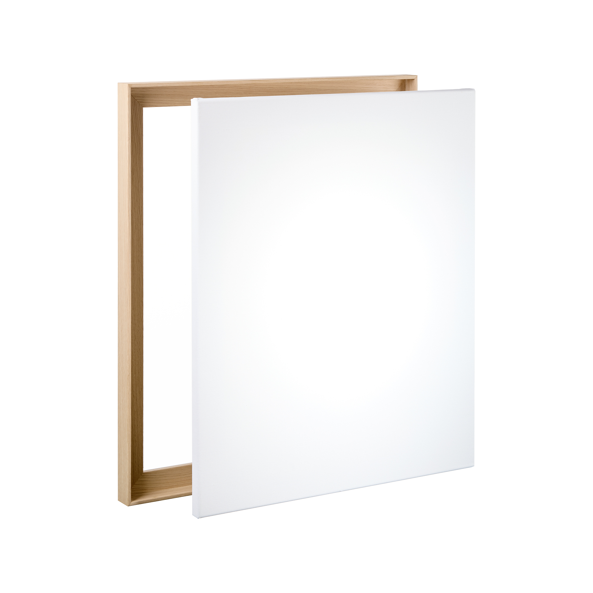 Keilrahmen im Set mit Schattenfugenrahmen Slim Eiche Natur 30 x 30 cm