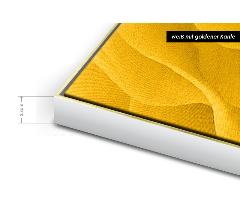 Schattenfugenrahmen Slim - weiss / gold - Standard