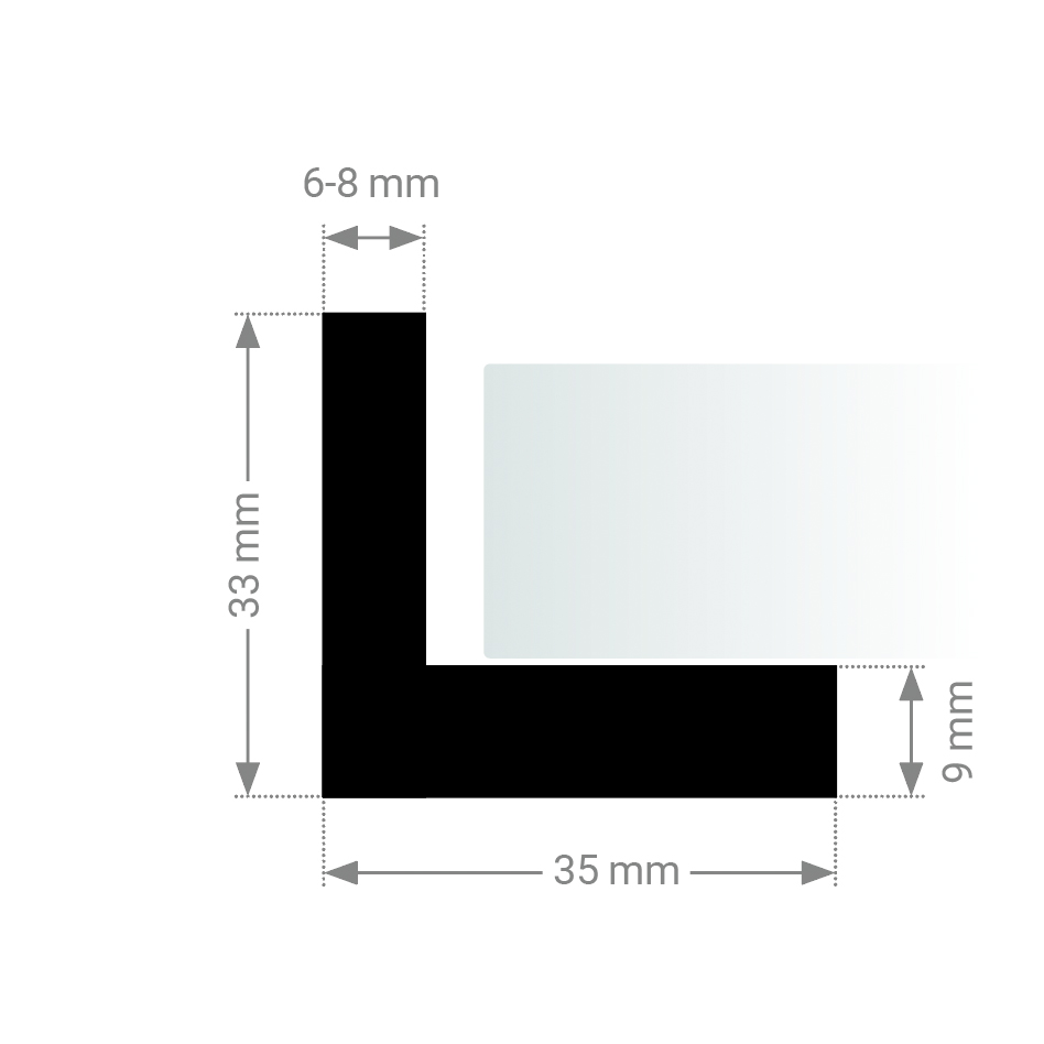 Schattenfugenrahmen Slim - Schwarz - Standard Schattenfugenrahmen Slim - Schwarz - Standard