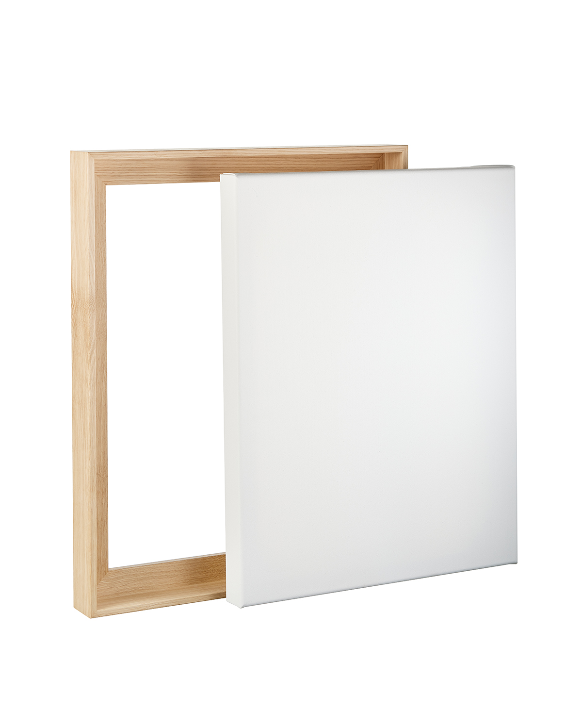 Keilrahmen im Set mit Schattenfugenrahmen Eiche Natur XXL 70 x 70 cm